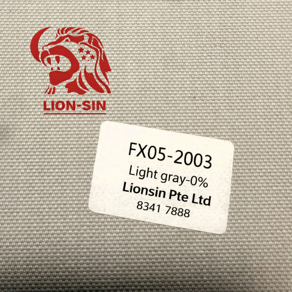 0% Light Grey Blackout Fabric Lionsin