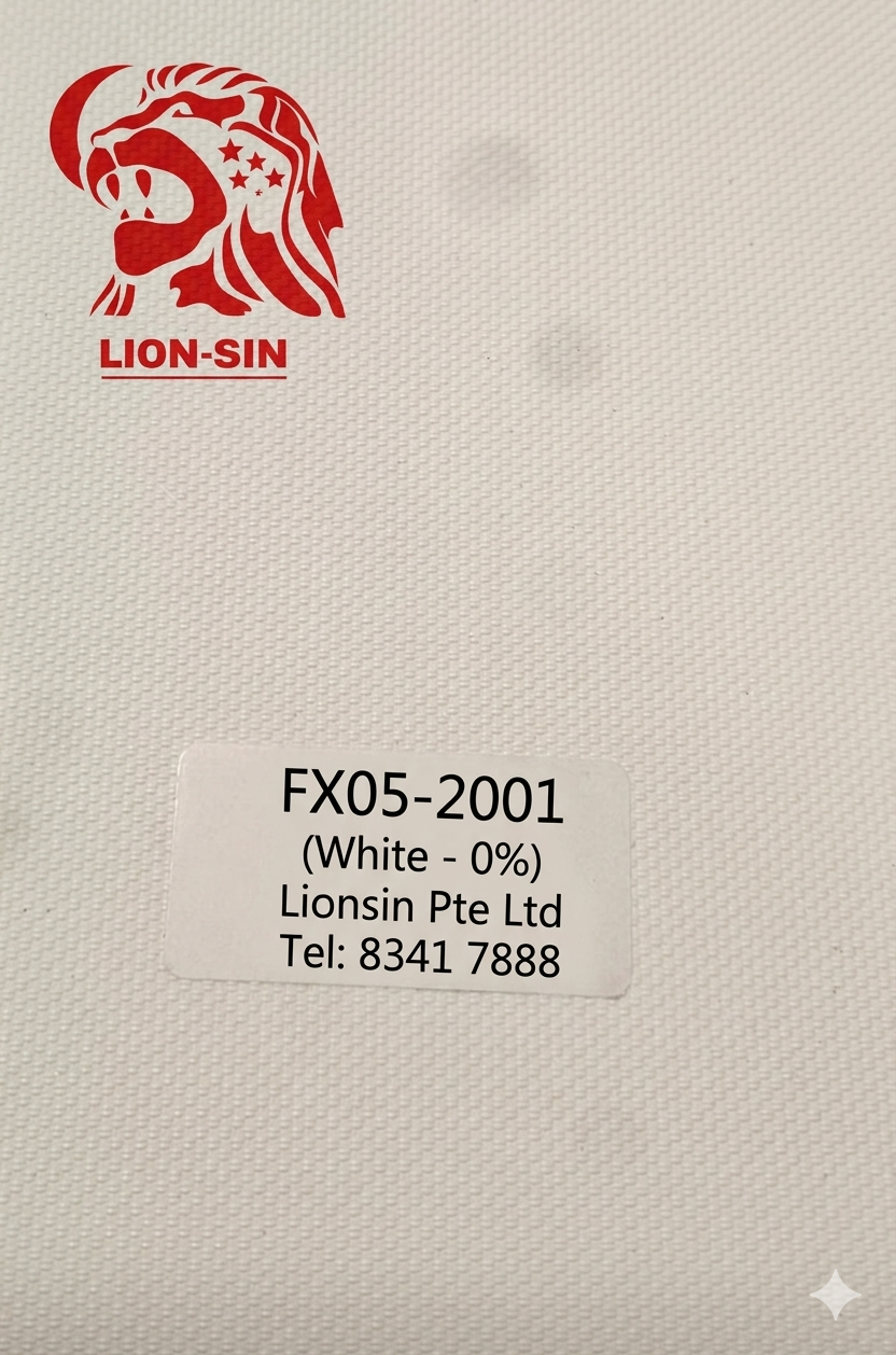 0% White Blackout Fabric Lionsin